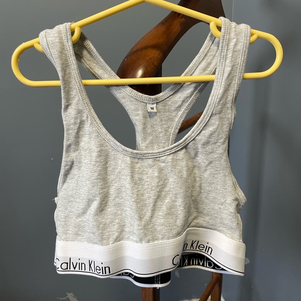 Calvin Klein Gray Racerback Sports Bralette